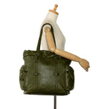 Gucci Drawstring Tote Double G Bag 725664 Khaki Leather Women's GUCCI