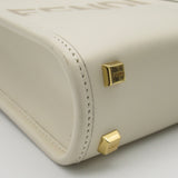 FENDI Sunshine Shopper Mini Shoulder Bag White Calfskin (cowhide) 8BS051