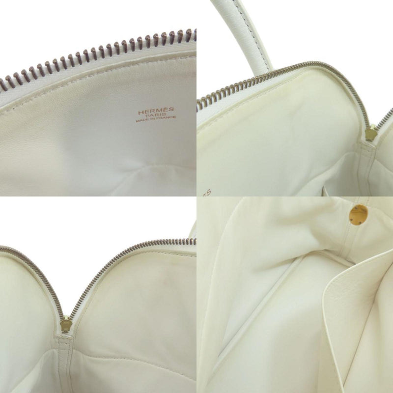 Hermes Bolide 31 White Handbag Taurillon Women's