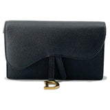 Christian Dior Body Bag Saddle Leather Waist Pouch Black