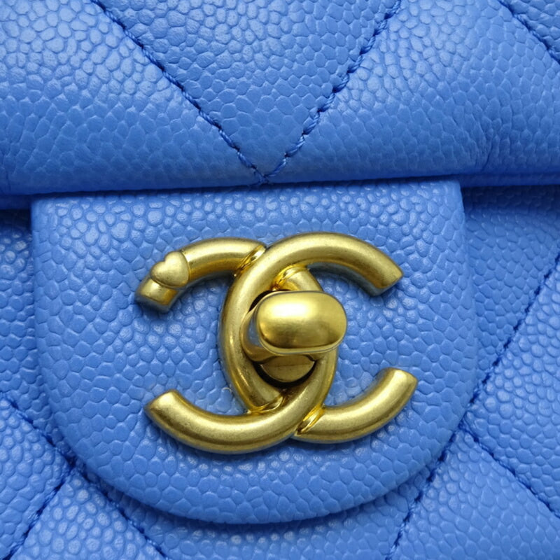 Chanel Matelasse Chain Shoulder Women's Bag A35200 Caviar Skin Blue