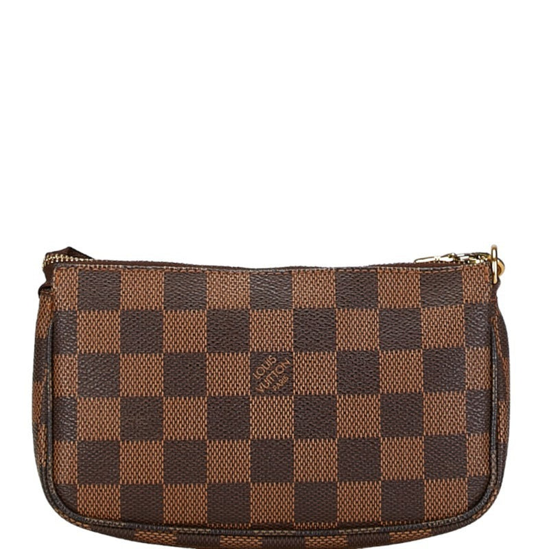 Louis Vuitton Damier Pochette Accessory Pouch Handbag N58009 Brown PVC Leather Women's LOUIS VUITTON