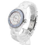 CHANEL H4340 J12 Soft Blue Watch Quartz White Dial 33mm Ceramic SS Ladies