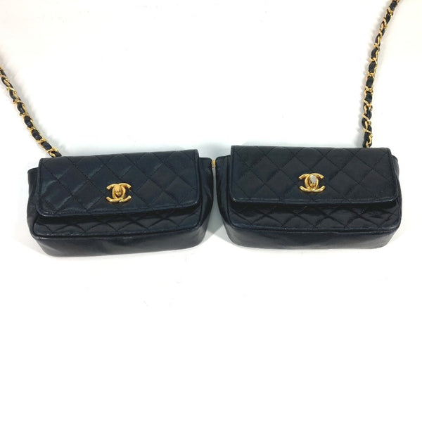 Chanel CC Mark CC Crossbody Chain bag Shoulder Bag Black Gold