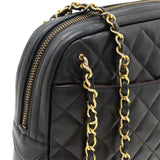 CHANEL Matelasse Chain Bag Shoulder Leather Black