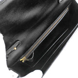 Hermes 2WAY Clutch Tassel Calf Black 〇O Women's Shoulder Bag