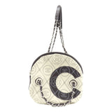 Chanel Coco Mark Camellia Boston Bag Coated Canvas Women's CHANEL