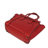 Celine Luggage Micro Shopper 167793 Women's Leather Handbag Red Color