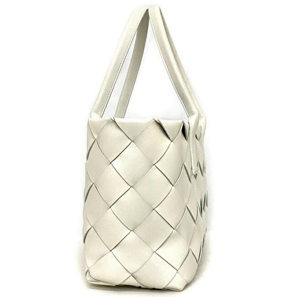 Bottega Veneta Tote Bag Cabas Maxi White Black Intrecciato Handbag Leather Men Women