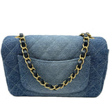 CHANEL Chanel Matelasse Chain Shoulder Bag Denim Blue Handbag Compact Women's