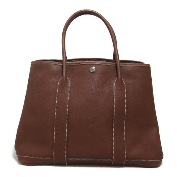 HERMES Garden Party PM Tote Bag Brown Negonda leather leather