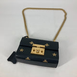 Gucci 432182 Crossbody bag Pochette Chain Shoulder Bag Black Gold