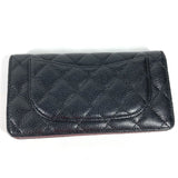 Chanel Long wallet Two fold Long Wallet Black SilverHardware