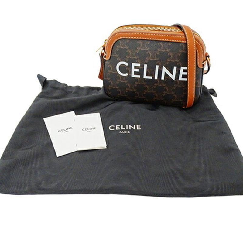 CELINE Women's Triomphe Shoulder Bag Camera Brown for Going Out