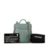 Chanel Matelasse Coco Mark Chain Shoulder Bag Green Caviar Skin Women's CHANEL