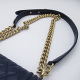 CHANEL Boy Chanel Chain Shoulder Bag Caviar Skin (Grained Calf) Women's Navy