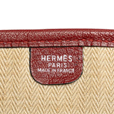 Hermes Evelyn GM Shoulder Bag Wine Red Toile H Women's HERMES