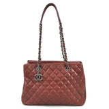 CHANEL Shoulder Bag Matelasse Leather Bordeaux Gunmetal Women's e58766a