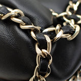 Chanel Chain Shoulder Bag for Women, Black, Lambskin, Coco Mark, Leather, AS2314