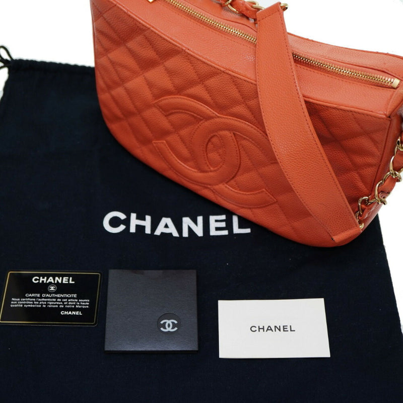 CHANEL CAVIAR SKIN CHAIN ONE SHOULDER BAG SALMON PINK