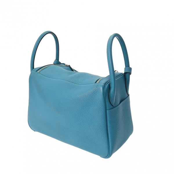 HERMES Lindy 30 Turquoise R Stamp (around 2014) Women's Taurillon Clemence Shoulder Bag