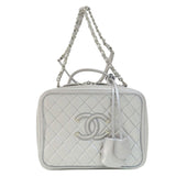 Chanel CC Filigree Vanity Bag Shoulder Caviar Skin Women's