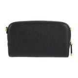 Christian Dior Caro Double Pouch Shoulder Bag S7431UBAE Calfskin Black Second Clutch