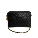 CHANEL Chanel Matelasse Cocomark Matte Caviar Skin Chain Shoulder Bag Black 33208