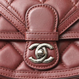 Chanel Chain Shoulder Bag CHANEL Saddle Lambskin Matelasse/Quilted Bordeaux