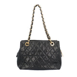 CHANEL PST Tote Matelasse Shoulder Bag Caviar Skin A18004 Black Women's