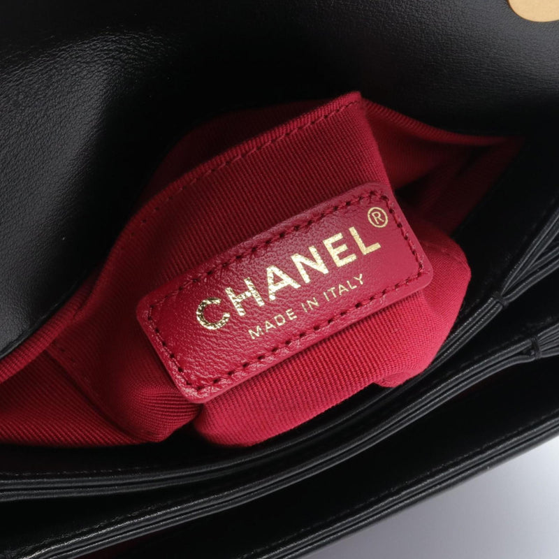 CHANEL Matelasse Shoulder Bag Leather Women's Black