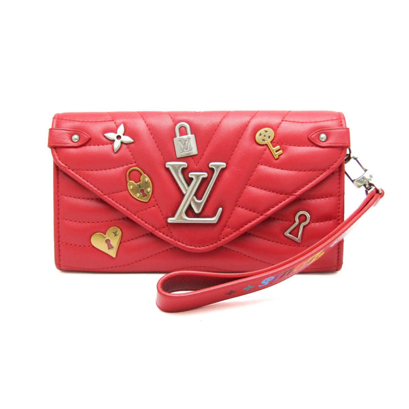 Louis Vuitton Long Wallet M63964 Women's Leather Long Wallet (bi-fold) Red Color