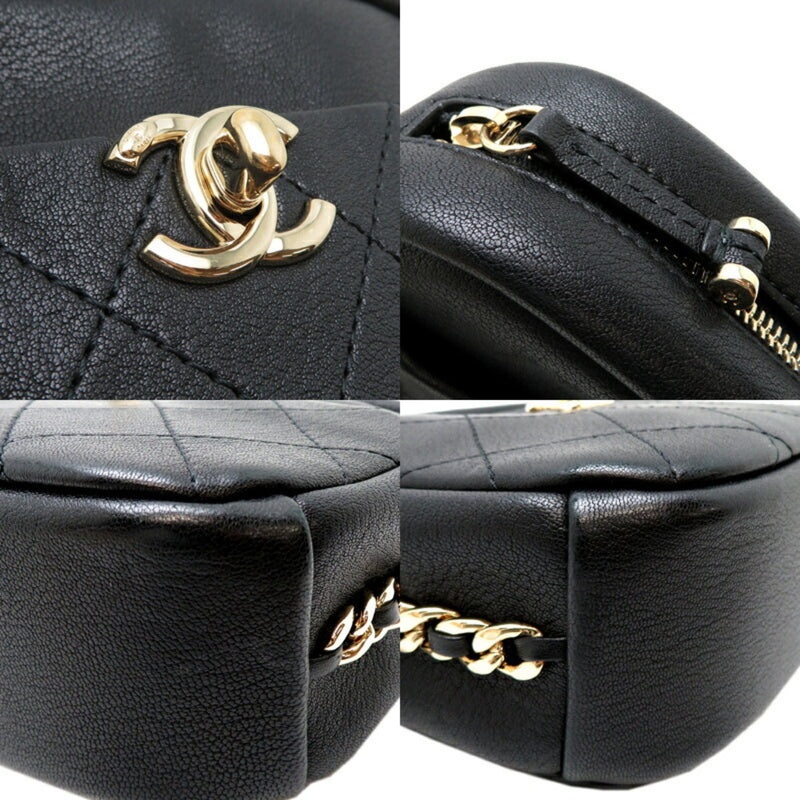 Chanel Seal Matelasse Camera Bag Women's Shoulder AS0137 Calfskin Black