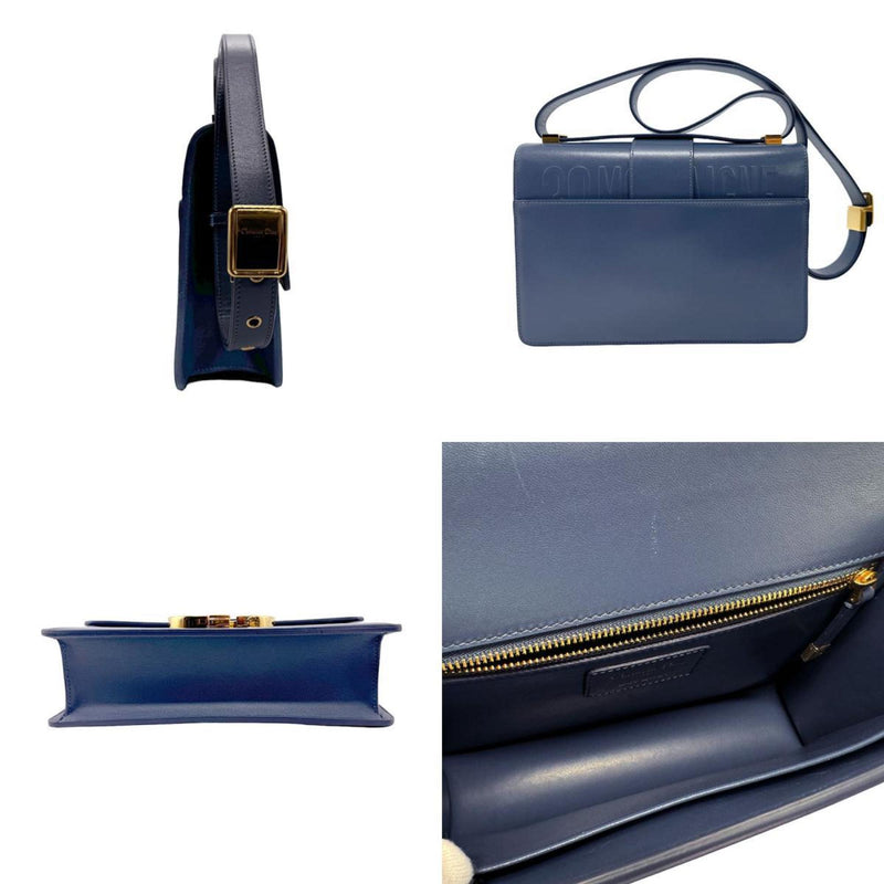 Christian Dior Shoulder Bag 30 Montaigne Leather Blue Women's z1675