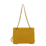 Chanel With Kisslock pouch Bag Double Chain Shoulder Bag Mustard Based GoldHardware