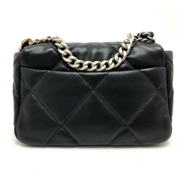 CHANEL AS1160 Disneuf Matelasse Coco Mark CHANEL19 Chain Bag Shoulder Lambskin Women's Black