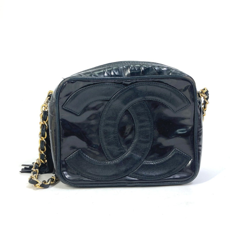 Chanel CC Mark Bag Fringe Chain Crossbody Shoulder Bag Black