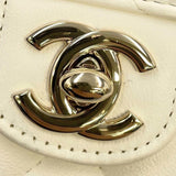 Chanel Chain Shoulder Bag Matelasse Coco Mark Heart Lambskin AP2784 CHANEL Pochette White