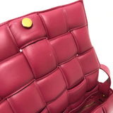 BOTTEGA VENETA Padded cassette Intrecciato Shoulder Bag wine-red GoldHardware