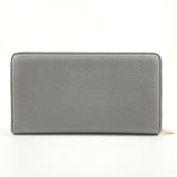 CELINE Large Zipped Multi-Function Round 105003 Long Wallet Leather Grey Women's