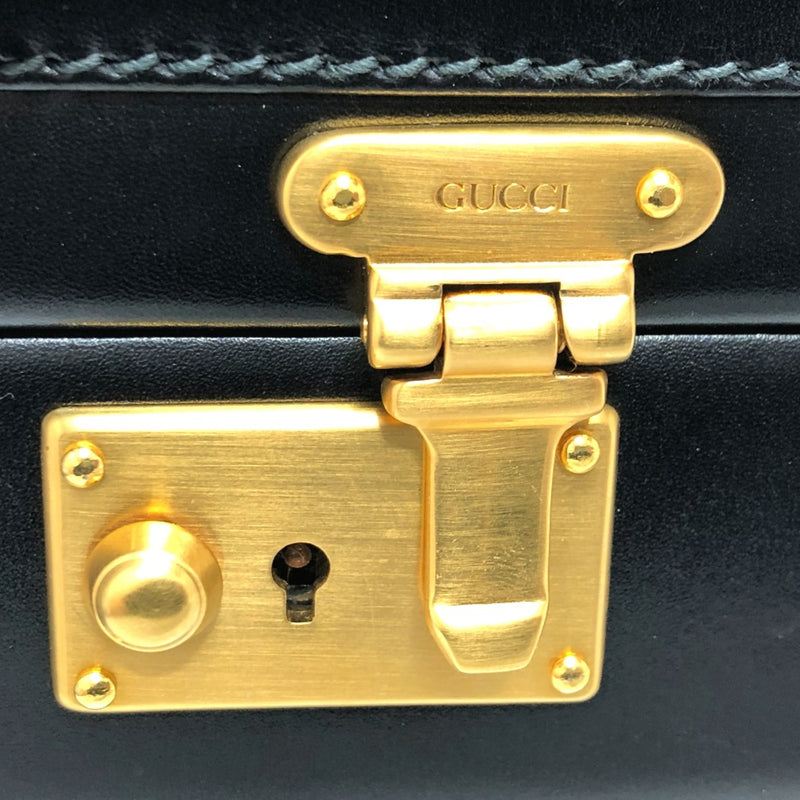 Gucci 110-0218 Jewelry box Hand Bag Black GoldHardware