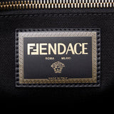 FENDI x VERSACA Versace FENDACE Fendace La Medusa Tote Bag Shoulder 8BH395 Black Yellow Canvas Women's