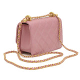 Chanel Matelasse Flap Bag Chain Shoulder Leather Pink AS2615