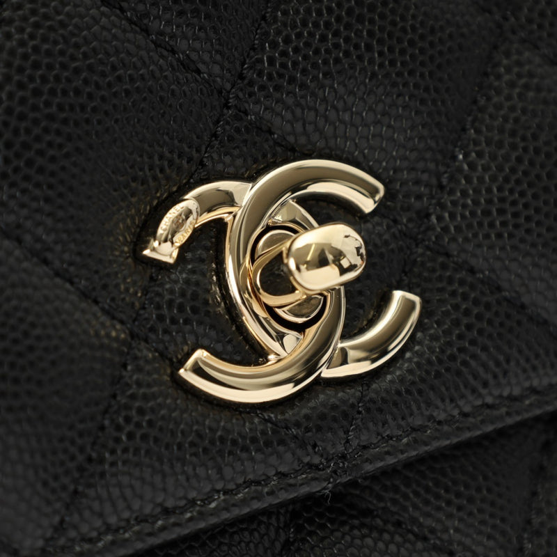 CHANEL Chanel Matelasse XXS Chain Shoulder Black AS2215 Women's Caviar Skin Handbag