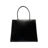 CELINE Vintage Circle Logo Hardware Calf Leather Genuine Handbag Mini Tote Bag Black