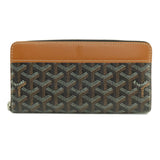 Goyard Zip GM Herringbone Pattern Long Wallet Coated Canvas Leather Women's