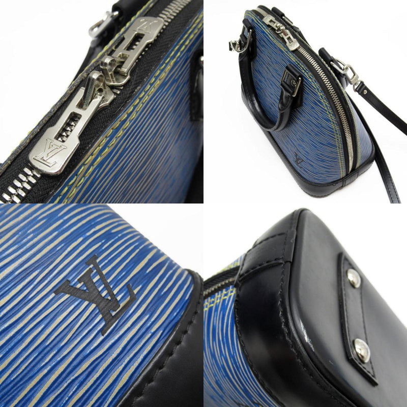 LOUIS VUITTON Handbag Shoulder Bag Epi Alma BB Leather Blue Black Silver Women's M41437 w0449i