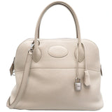 Hermes Bolide 31 Y stamp Palladium (silver) hardware Women's handbag Taurillon Clemence Beton (beige)