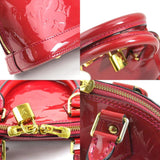 LOUIS VUITTON Handbag Crossbody Shoulder Bag Monogram Vernis Alma BB Patent Leather Magenta Gold Women's M91771