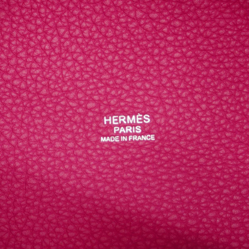 Hermes Handbag Picotan Lock PM U Engraved Taurillon Maurice Rose Shocking Ladies